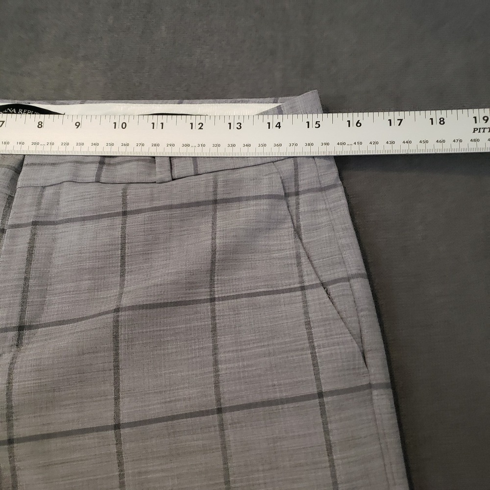 Banana Republic Trouser Womens Size 2 Tall Avery Gray Checkered Wool Blend - Picture 3 of 11